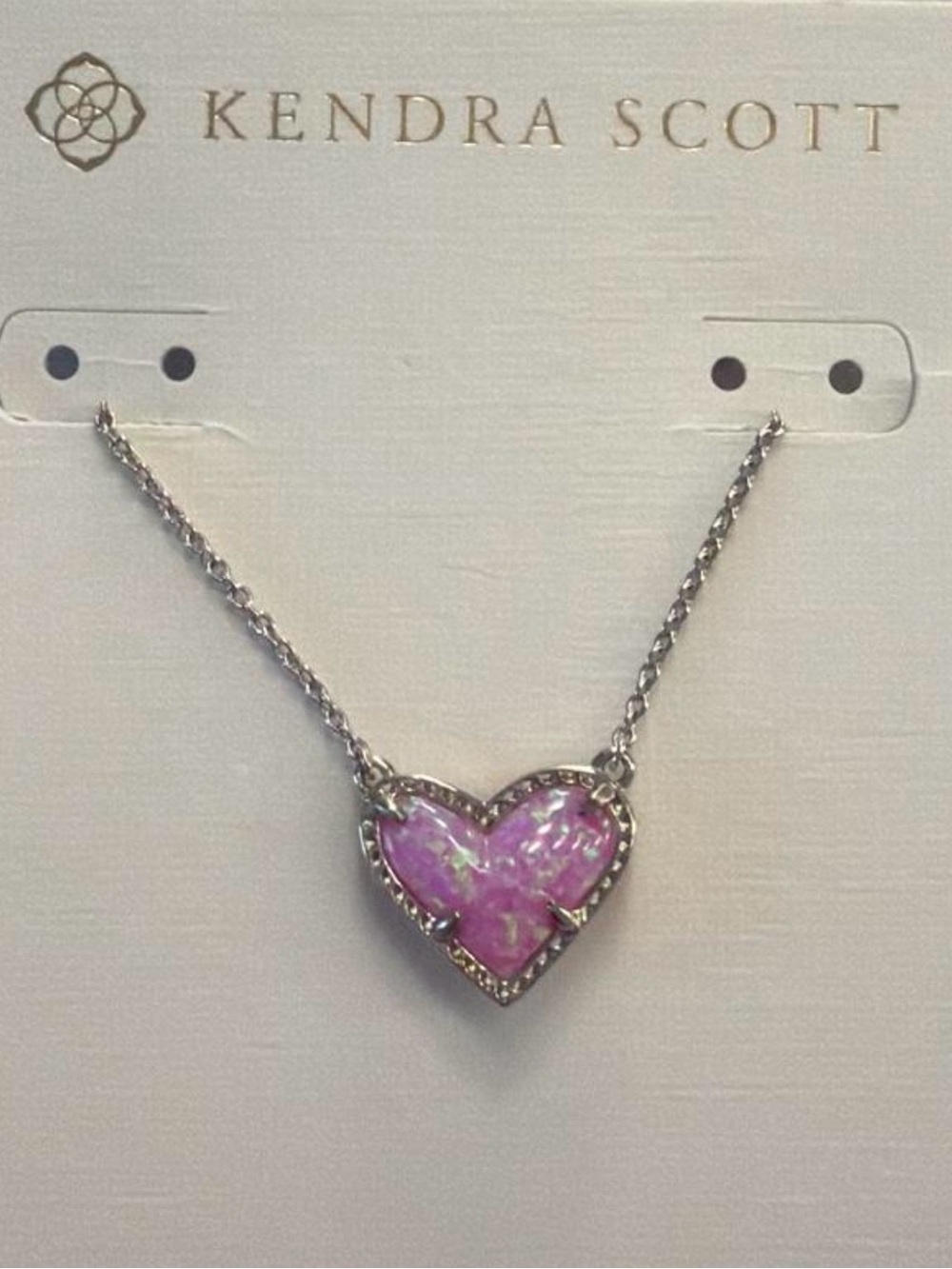 Kendra Scott Pink Opal Ari Heart Necklace New